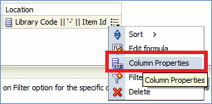 Column Properties